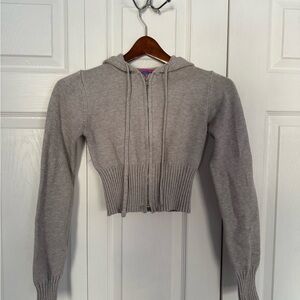 Edikted Gray Cropped Hoodie